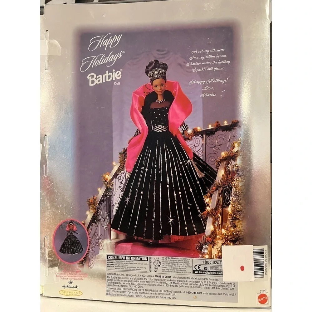 VINTAGE 1998 AFRICAN AMERICAN HAPPY HOLIDAYS BARBIE DOLL SPECIAL EDITION - Picture 2 of 2